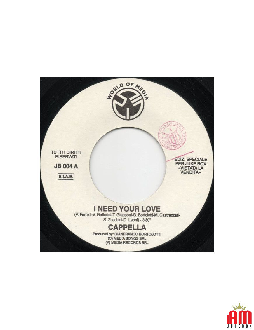 I Need Your Love Angels' Symphony [Cappella,...] - Vinyle 7", 45 RPM, Jukebox [product.brand] 1 - Shop I'm Jukebox 