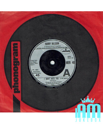 Je n'ai pas besoin de toi [Harry Nilsson] - Vinyle 7", Single [product.brand] 1 - Shop I'm Jukebox 
