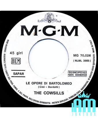 Le Opere Di Bartolomeo Vola Con Noi (We Can Fly) [The Cowsills] - Vinyle 7", Single, Jukebox [product.brand] 1 - Shop I'm Jukebo