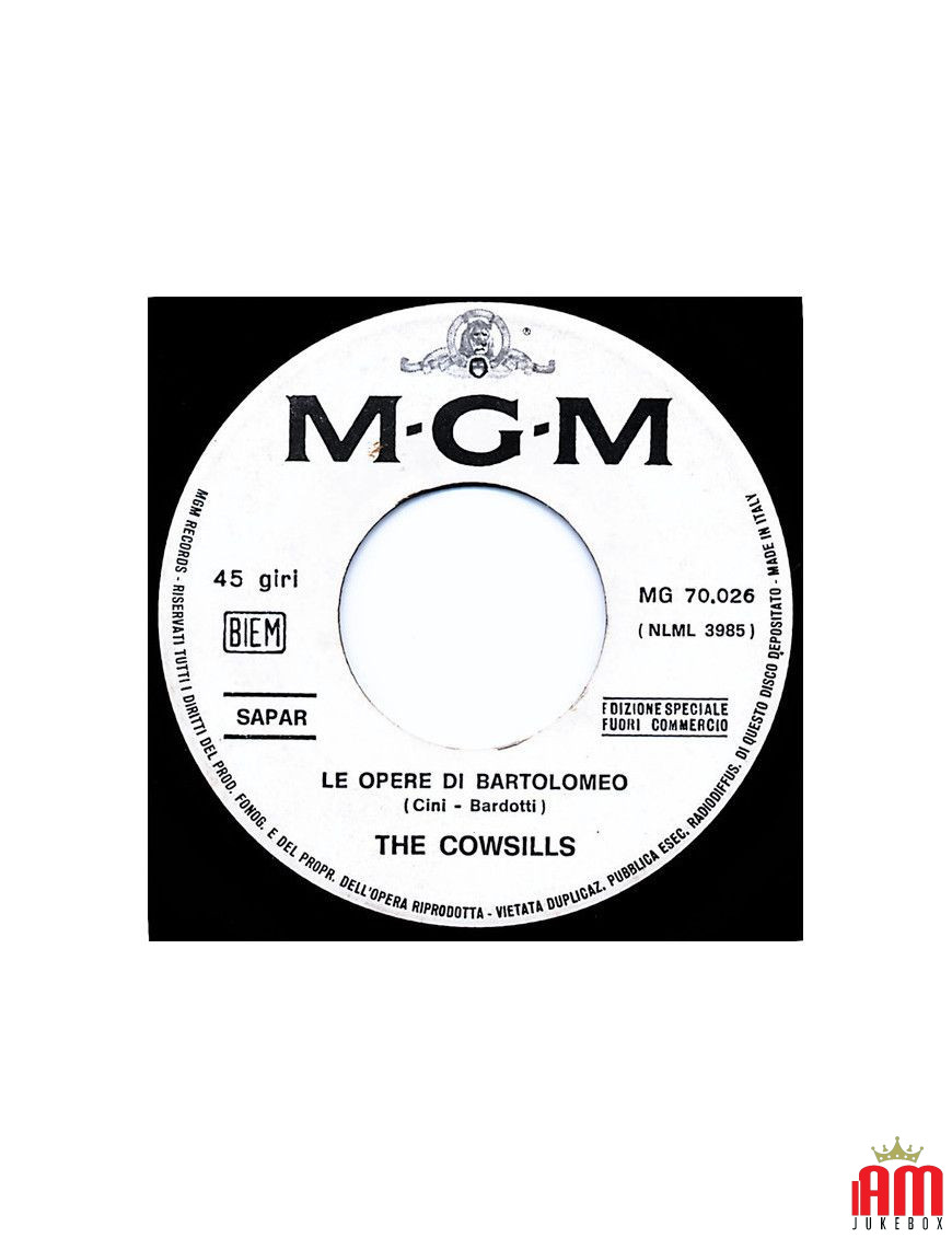 Le Opere Di Bartolomeo Vola Con Noi (We Can Fly) [The Cowsills] – Vinyl 7", Single, Jukebox [product.brand] 1 - Shop I'm Jukebox