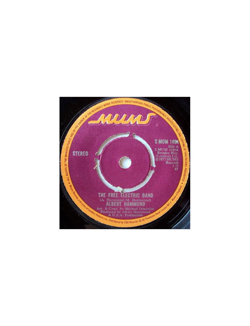 The Free Electric Band [Albert Hammond] – Vinyl 7", 45 RPM, Single, Stereo [product.brand] 1 - Shop I'm Jukebox 