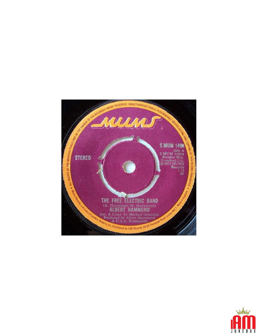 The Free Electric Band [Albert Hammond] - Vinyle 7", 45 tours, Single, Stéréo [product.brand] 1 - Shop I'm Jukebox 