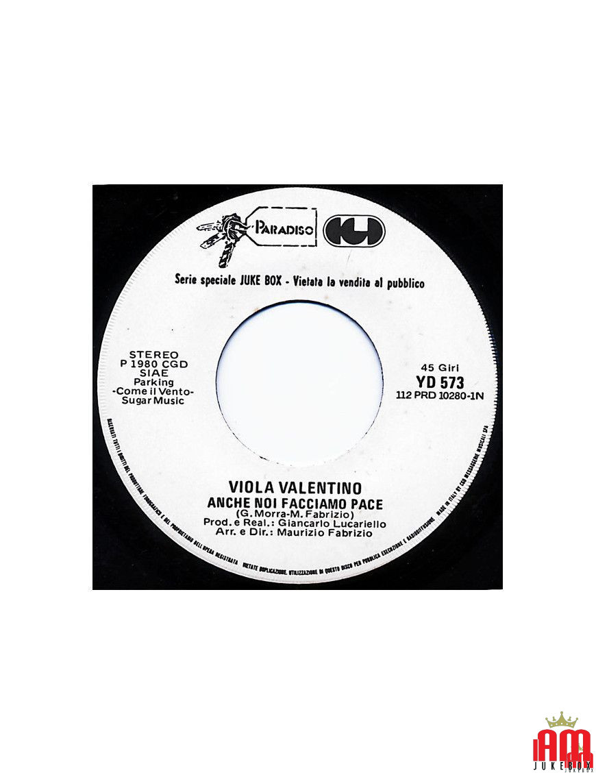 We Too Make Peace I Love You But... [Viola Valentino,...] – Vinyl 7", 45 RPM, Jukebox [product.brand] 1 - Shop I'm Jukebox 