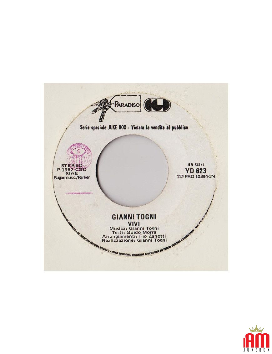 Vivi Eva [Gianni Togni,...] - Vinyl 7", 45 RPM, Jukebox, Stereo [product.brand] 1 - Shop I'm Jukebox 