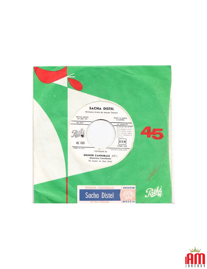 M. Cannibal [Sacha Distel] - Vinyle 7", 45 RPM, Jukebox [product.brand] 1 - Shop I'm Jukebox 