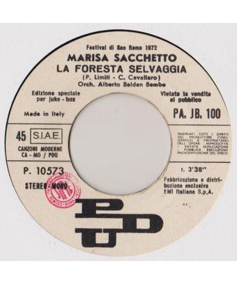 La Foresta Selvaggia Processione [Marisa Sacchetto,...] - Vinyl 7", 45 RPM, Jukebox [product.brand] 1 - Shop I'm Jukebox 