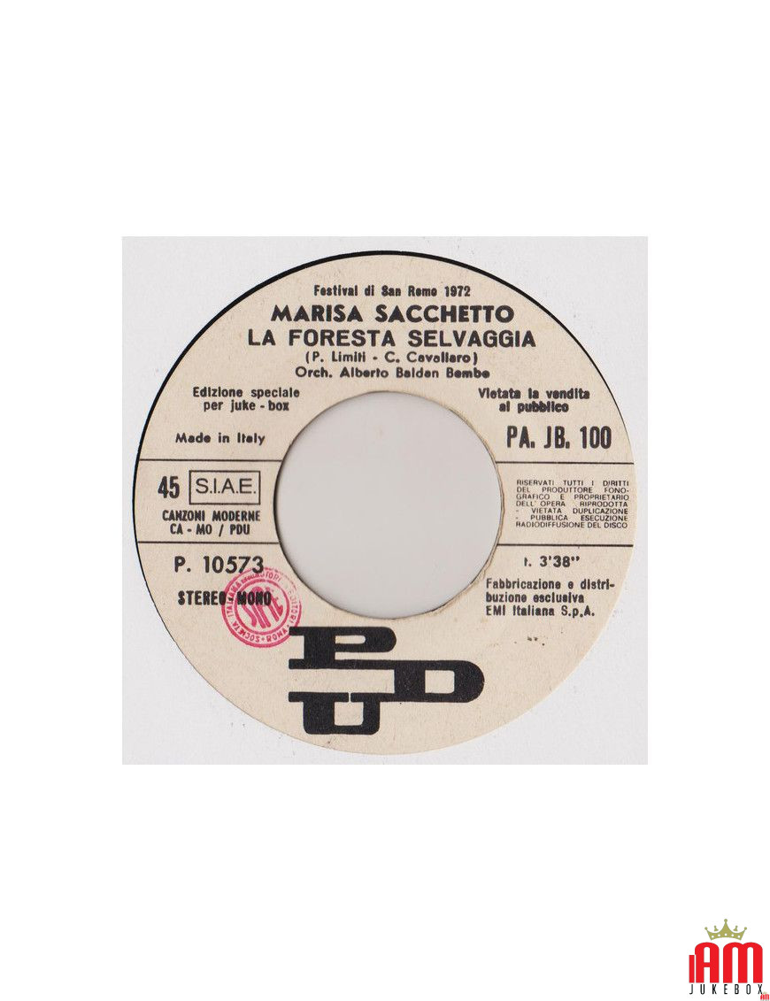 La Foresta Selvaggia Processione [Marisa Sacchetto,...] - Vinyl 7", 45 RPM, Jukebox [product.brand] 1 - Shop I'm Jukebox 