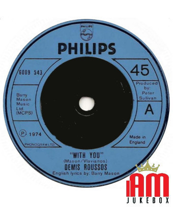 With You [Demis Roussos] - Vinyl 7", 45 RPM, Single [product.brand] 1 - Shop I'm Jukebox 