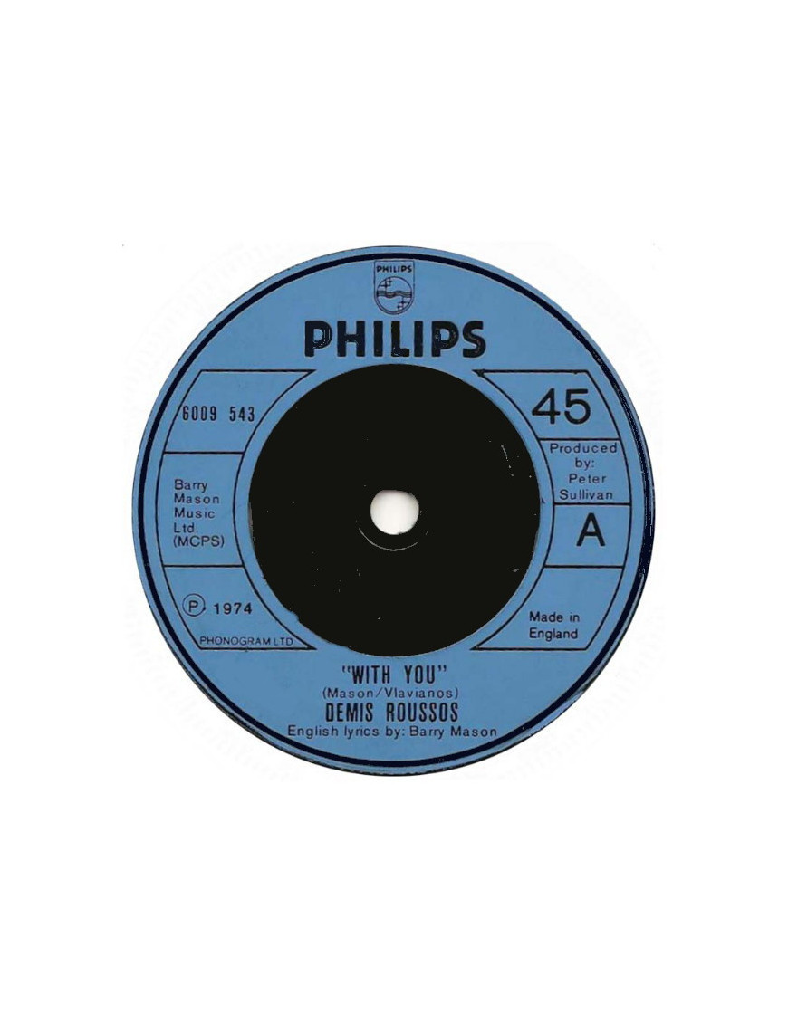 With You [Demis Roussos] - Vinyl 7", 45 RPM, Single [product.brand] 1 - Shop I'm Jukebox 