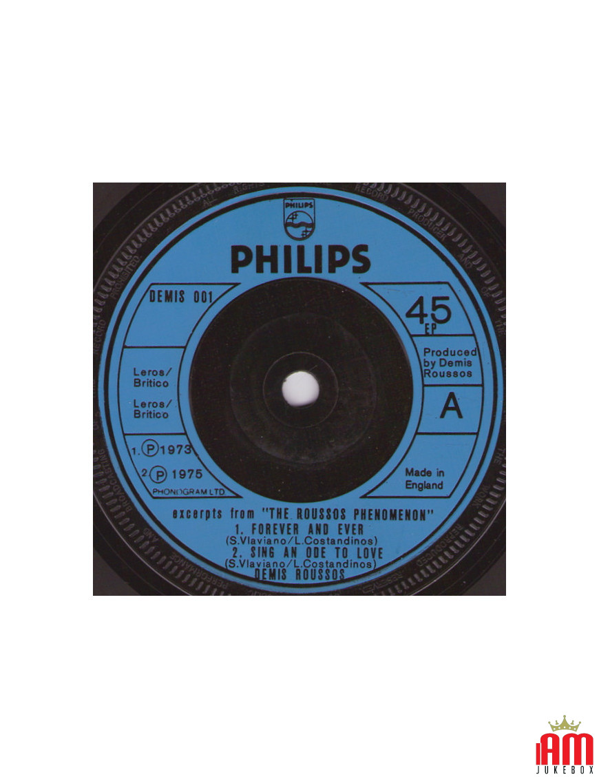 Extraits de "Le Phénomène Roussos" [Demis Roussos] - Vinyl 7", 45 RPM, EP [product.brand] 1 - Shop I'm Jukebox 