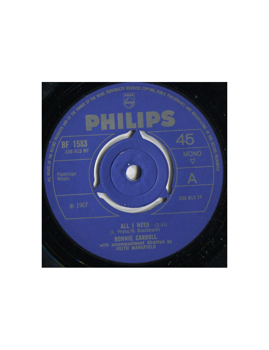 All I Need [Ronnie Carroll] – Vinyl 7", 45 RPM, Mono [product.brand] 1 - Shop I'm Jukebox 