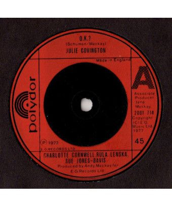 OK? [Julie Covington,...] – Vinyl 7", 45 RPM, Single [product.brand] 1 - Shop I'm Jukebox 