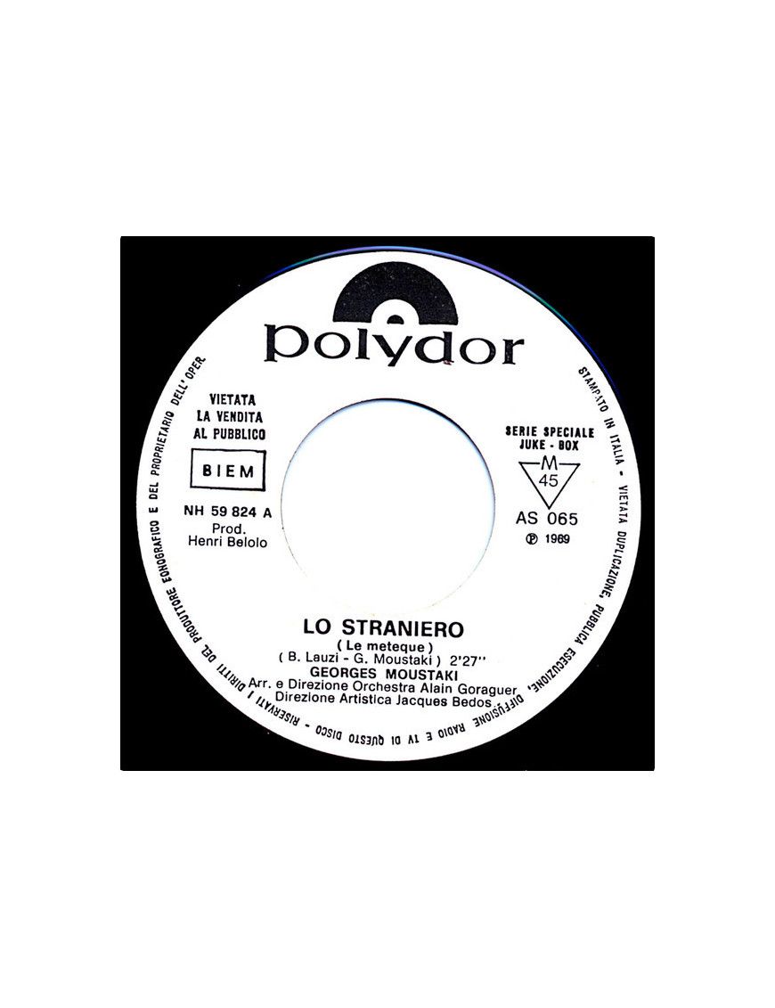 The Stranger Le Meteque Ho Solo Te [Georges Moustaki,...] - Vinyl 7", 45 RPM, Jukebox, Mono [product.brand] 1 - Shop I'm Jukebox