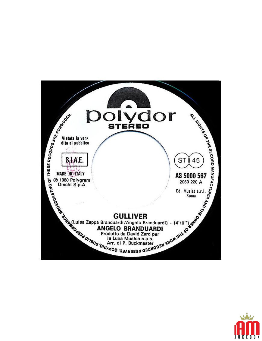 Gulliver [Angelo Branduardi] - Vinyle 7", 45 RPM, Promo [product.brand] 1 - Shop I'm Jukebox 