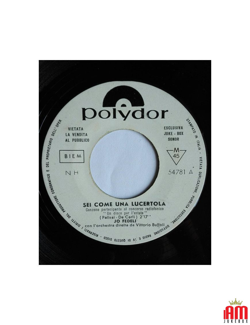 Sei Come Una Lucertola [Jo Fedeli] - Vinyl 7", 45 RPM, Jukebox, Mono [product.brand] 1 - Shop I'm Jukebox 