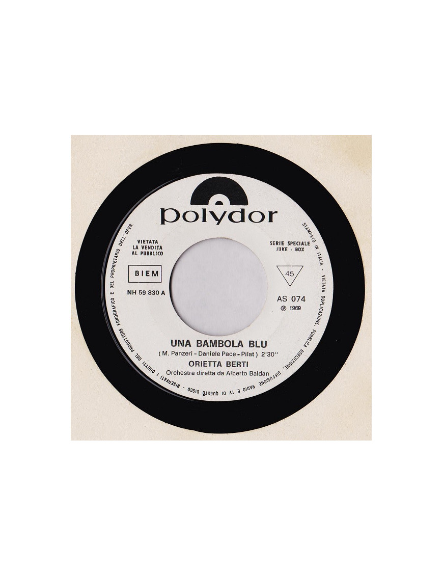 Une poupée bleue Na Na Hey Hey Kiss Him Goodbye [Orietta Berti,...] - Vinyl 7", 45 RPM, Jukebox [product.brand] 1 - Shop I'm Juk