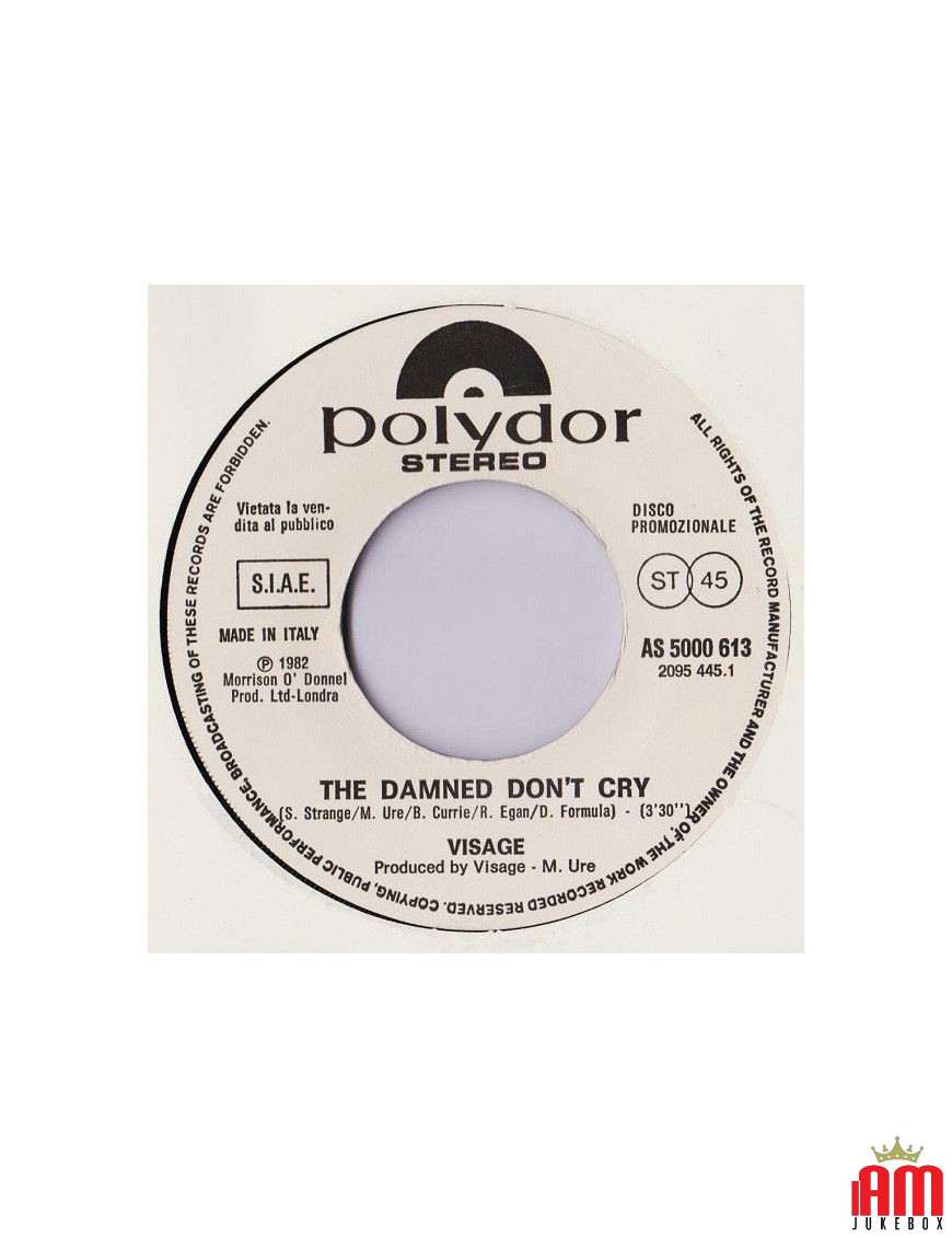 The Damned Don't Cry City Girls [Visage,...] – Vinyl 7", 45 RPM, Promo [product.brand] 1 - Shop I'm Jukebox 