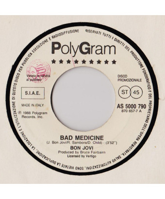Bad Medicine   Something Strong [Bon Jovi,...] - Vinyl 7", 45 RPM, Promo