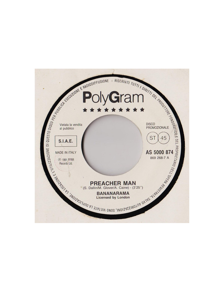 Preacher Man Oui Je L'Adore [Bananarama,...] – Vinyl 7", 45 RPM, Promo, Stereo