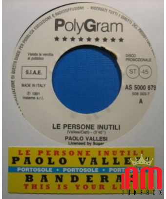 This Is Your Life Le Personi Inutili [Banderas,...] - Vinyle 7", 45 RPM, Promo [product.brand] 1 - Shop I'm Jukebox 