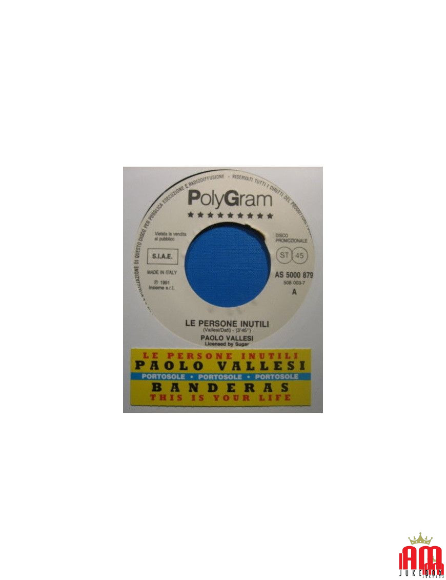 This Is Your Life Le Personi Inutili [Banderas,...] - Vinyl 7", 45 RPM, Promo [product.brand] 1 - Shop I'm Jukebox 