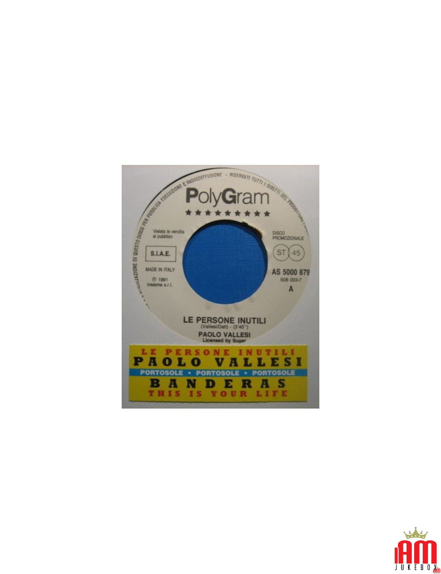 This Is Your Life Le Persone Inutili [Banderas,...] - Vinyl 7", 45 RPM, Promo [product.brand] 1 - Shop I'm Jukebox 