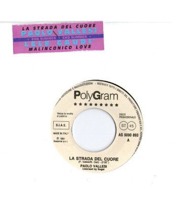 La Strada Del Cuore Malinconico Love [Paolo Vallesi,...] – Vinyl 7", 45 RPM, Jukebox [product.brand] 1 - Shop I'm Jukebox 