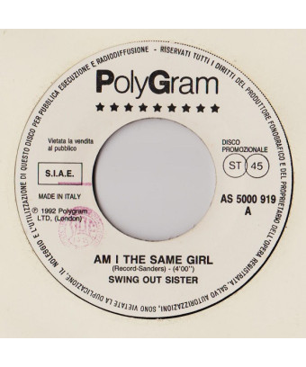 Am I The Same Girl Stay [Swing Out Sister,...] – Vinyl 7", 45 RPM, Promo, Stereo [product.brand] 1 - Shop I'm Jukebox 