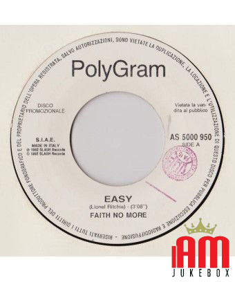 Easy An Emotional Time [Faith No More,...] – Vinyl 7", 45 RPM, Promo [product.brand] 1 - Shop I'm Jukebox 