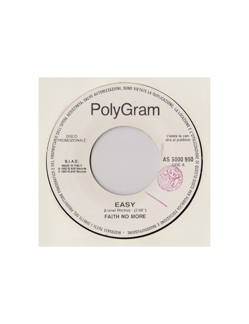 Easy An Emotional Time [Faith No More,...] - Vinyle 7", 45 RPM, Promo [product.brand] 1 - Shop I'm Jukebox 