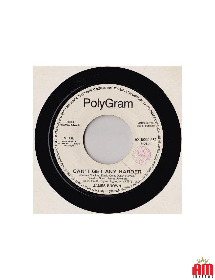 Can't Get Any Harder Deep [James Brown,...] - Vinyl 7", 45 RPM, Promo [product.brand] 1 - Shop I'm Jukebox 