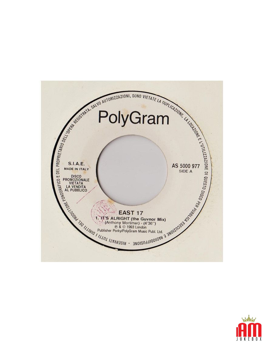 It's Alright (The Guvnor Mix) Queen Of Hearts [East 17,...] – Vinyl 7", 45 RPM, Promo [product.brand] 1 - Shop I'm Jukebox 