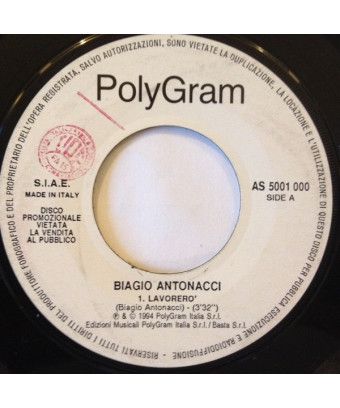 Lavorerò Falco A Metà [Biagio Antonacci,...] - Vinyl 7", 45 RPM, Promo [product.brand] 1 - Shop I'm Jukebox 