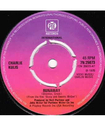 Runaway [Charlie Kulis] - Vinyl 7", 45 RPM, Single [product.brand] 1 - Shop I'm Jukebox 