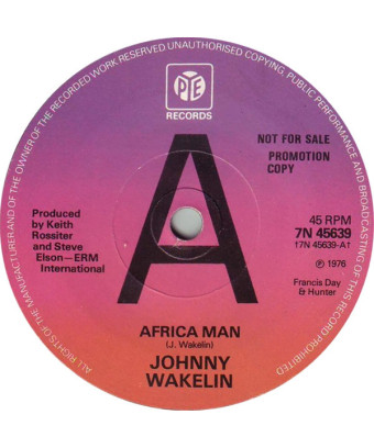Africa Man [Johnny Wakelin] – Vinyl 7", 45 RPM, Promo [product.brand] 1 - Shop I'm Jukebox 