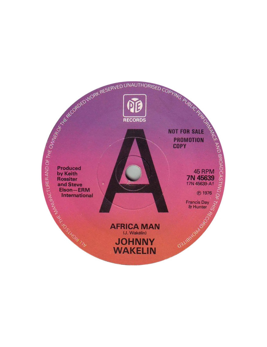 Africa Man [Johnny Wakelin] - Vinyle 7", 45 tours, promo