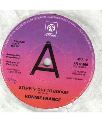 Steppin' Out To Boogie [Ronnie France] – Vinyl 7", 45 RPM, Single, Promo [product.brand] 1 - Shop I'm Jukebox 
