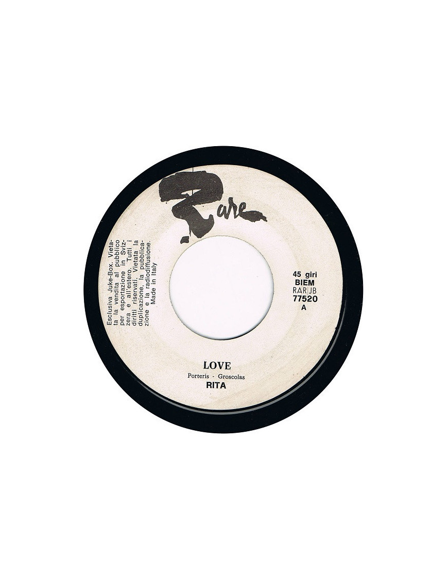 Love  [Rita Cadillac] - Vinyl 7", 45 RPM, Jukebox