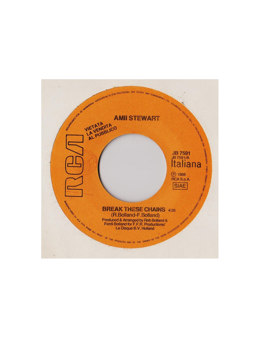 Break These Chains   Cuore Di Pace [Amii Stewart,...] - Vinyl 7", 45 RPM, Jukebox, Stereo