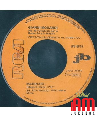 Marinaio Celeste Nostalgia [Gianni Morandi,...] - Vinyl 7", 45 RPM, Jukebox, Stereo [product.brand] 1 - Shop I'm Jukebox 