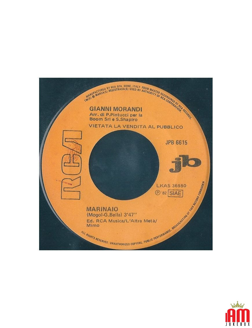 Marinaio Celeste Nostalgia [Gianni Morandi,...] - Vinyl 7", 45 RPM, Jukebox, Stereo [product.brand] 1 - Shop I'm Jukebox 