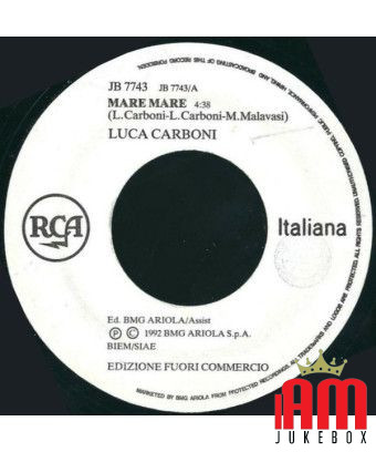 Mare Mare C'est ma vie [Luca Carboni,...] - Vinyl 7", 45 RPM, Promo [product.brand] 1 - Shop I'm Jukebox 