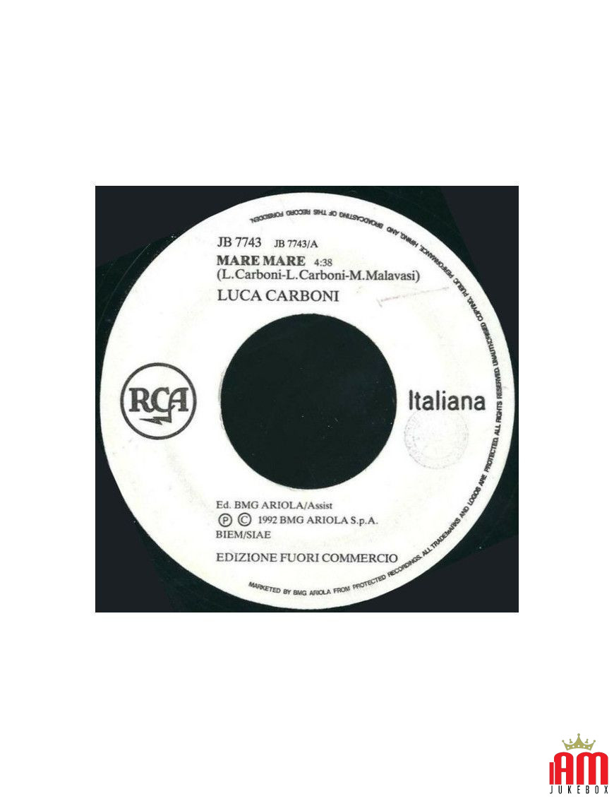 Mare Mare C'est ma vie [Luca Carboni,...] - Vinyl 7", 45 RPM, Promo [product.brand] 1 - Shop I'm Jukebox 