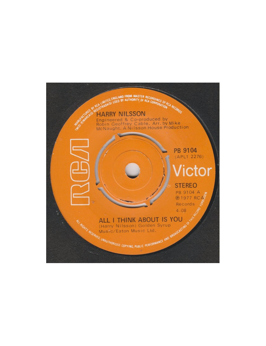 All I Think About Is You [Harry Nilsson] - Vinyl 7", Single, 45 RPM [product.brand] 1 - Shop I'm Jukebox 