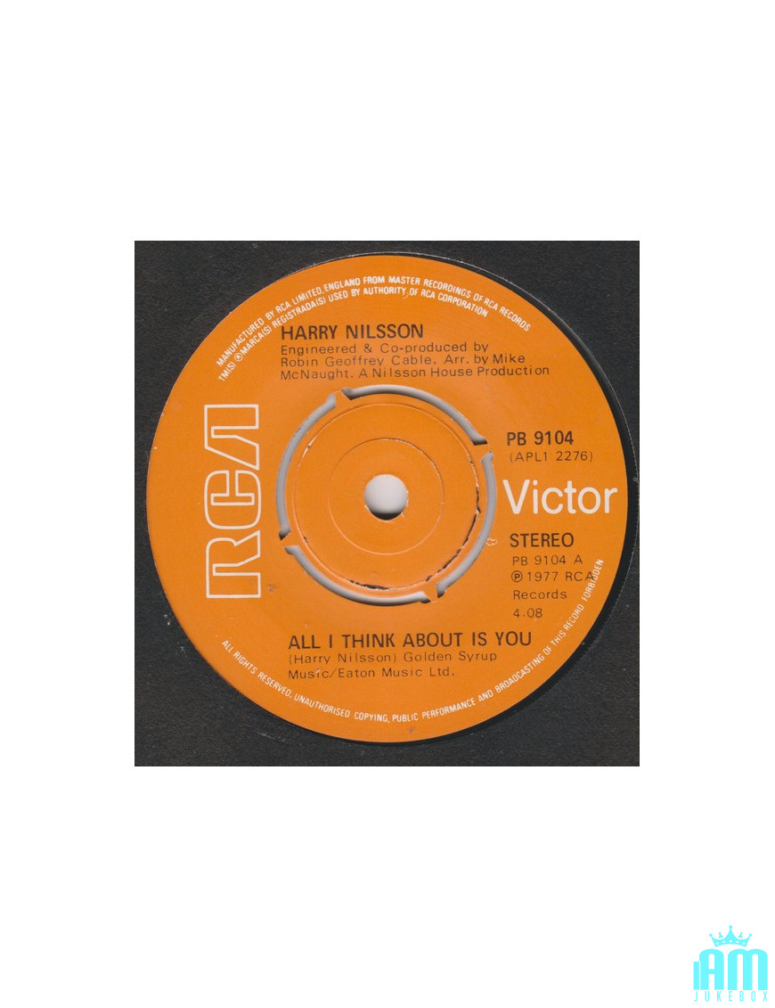Tout ce à quoi je pense, c'est toi [Harry Nilsson] - Vinyl 7", Single, 45 tours [product.brand] 1 - Shop I'm Jukebox 