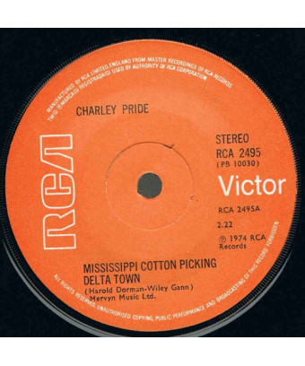 Mississippi Cotton Picking Delta Town [Charley Pride] – Vinyl 7", 45 RPM [product.brand] 1 - Shop I'm Jukebox 