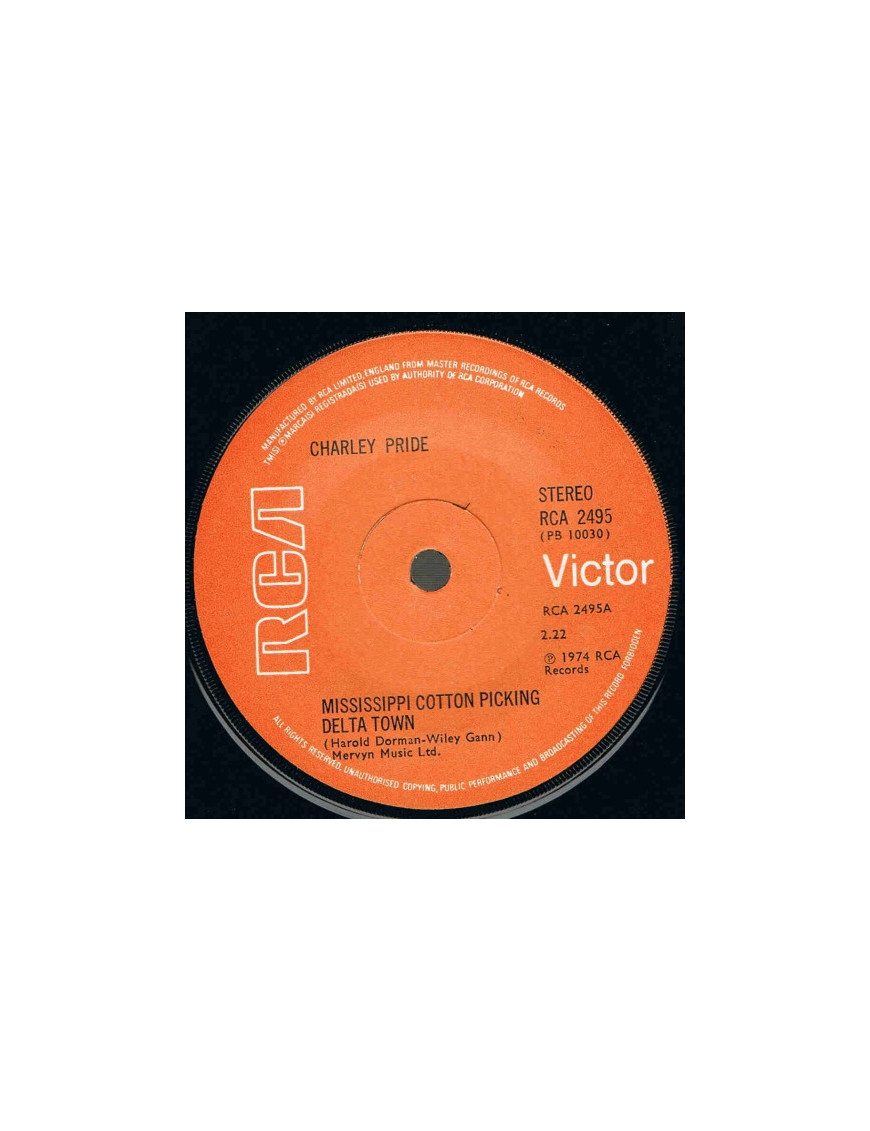 Mississippi Cotton Picking Delta Town [Charley Pride] – Vinyl 7", 45 RPM [product.brand] 1 - Shop I'm Jukebox 