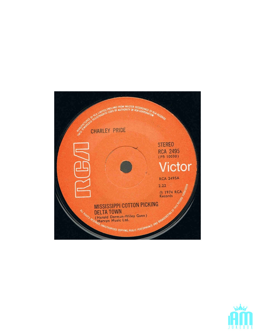 Mississippi Cotton Picking Delta Town [Charley Pride] - Vinyl 7", 45 RPM [product.brand] 1 - Shop I'm Jukebox 
