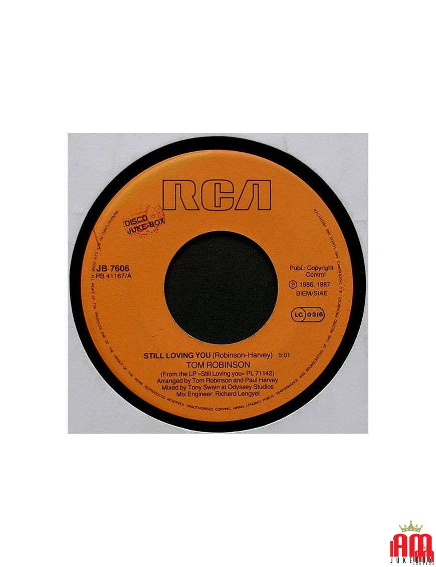 Je t'aime toujours tout à la fois [Tom Robinson,...] - Vinyl 7", 45 RPM, Jukebox [product.brand] 1 - Shop I'm Jukebox 