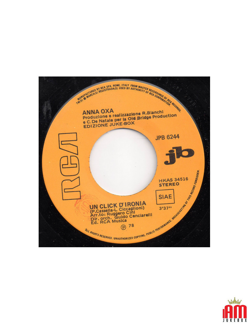 A Click of Irony Let Her In [Anna Oxa,...] – Vinyl 7", 45 RPM, Jukebox, Stereo [product.brand] 1 - Shop I'm Jukebox 